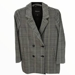Madewell Caldwell Houndstooth Double Breasted Blazer